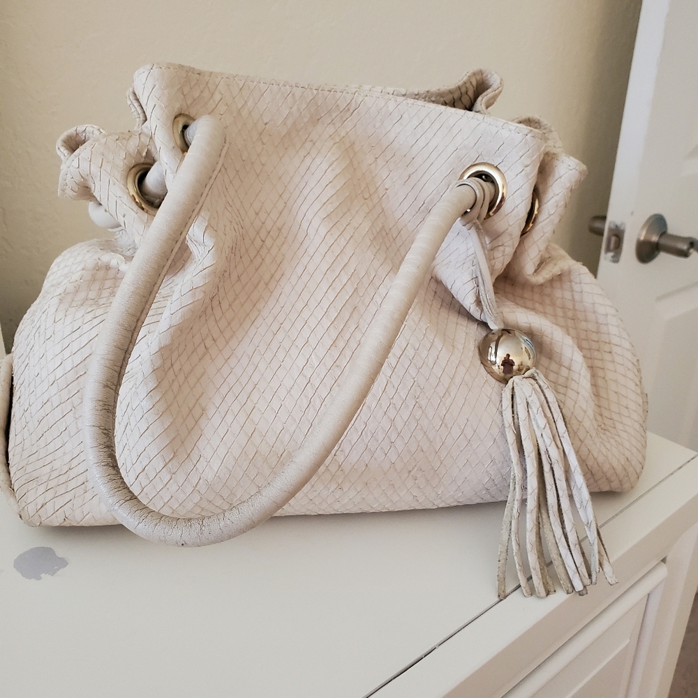Elegant Cream Furla Handbag